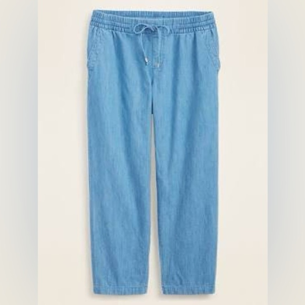 NWOT • Old Navy Chambray Tie-Waist Crop • Women’s Small